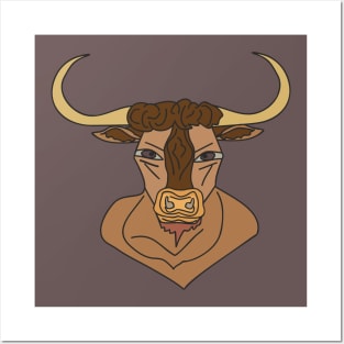 Bull face Posters and Art